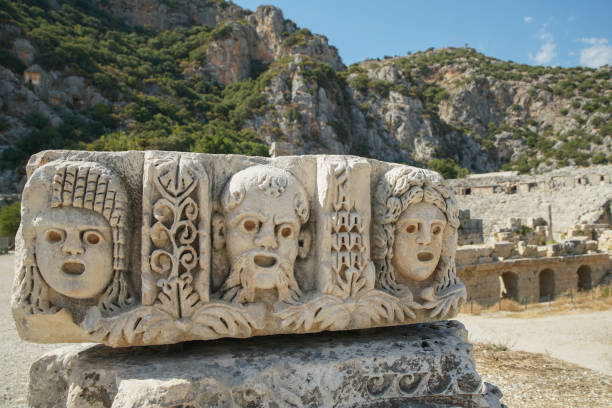 istock Stone Faces in Myra Ancient City in Demre, Antalya, Turkiye 1456539751