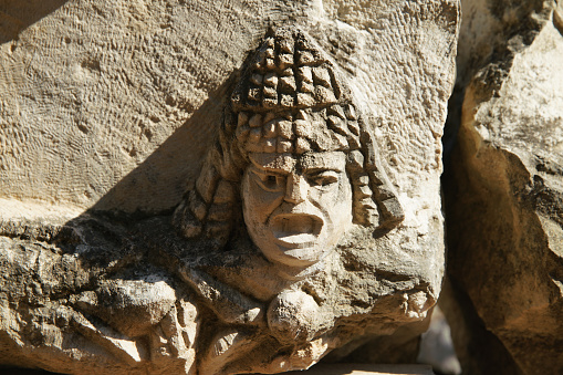 Stone Face in Myra Ancient City in Demre, Antalya City, Turkiye