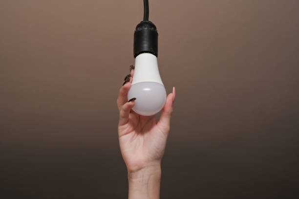 istock installation of an LED lamp. Energy saving 1456543260