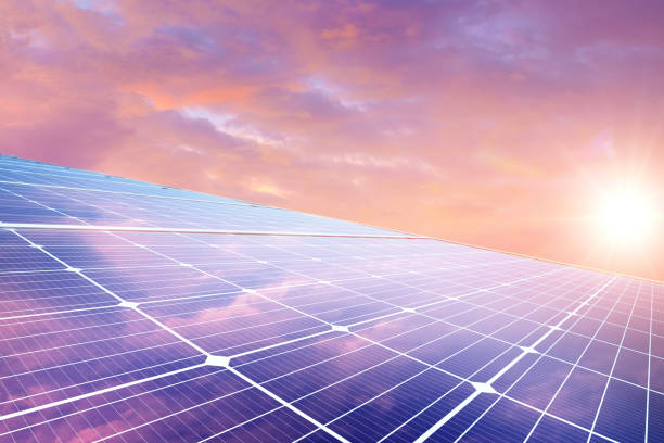 istock Solar panels reflect sparkling light From the sunset, sustainable energy, Clean the environment 1456549419