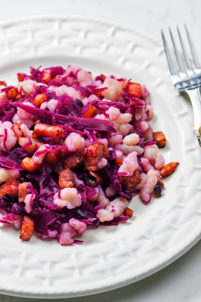 halusky with bacon and red cabbage