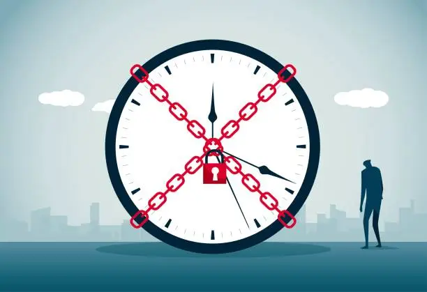 Vector illustration of trapped time