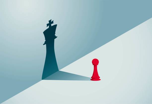 illustrazioni stock, clip art, cartoni animati e icone di tendenza di shadow be king - chess