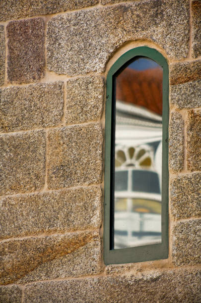 istock Gallery window reflected. Betanzos, Galicia, Spain. 1456555079