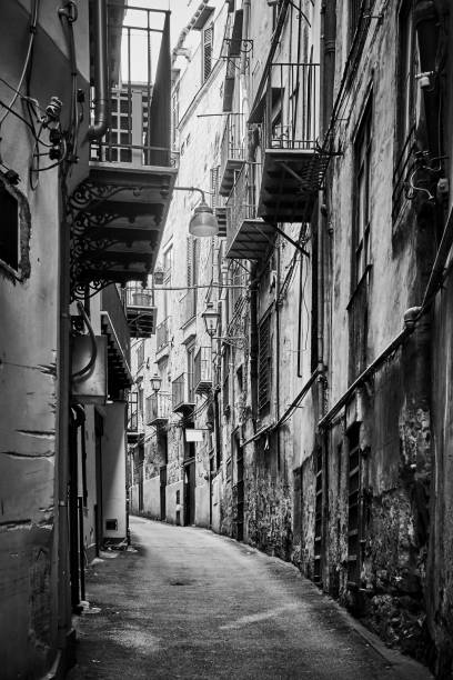 Old side street in Palermo stock photo