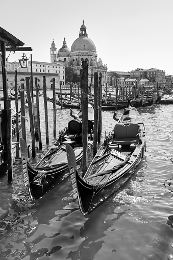 Grand Canal in Venice, Italy. Black and white photography