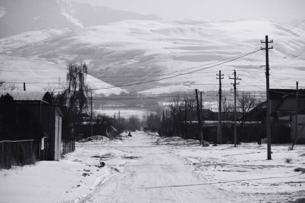 istock Mountain village street in winter 1456557364