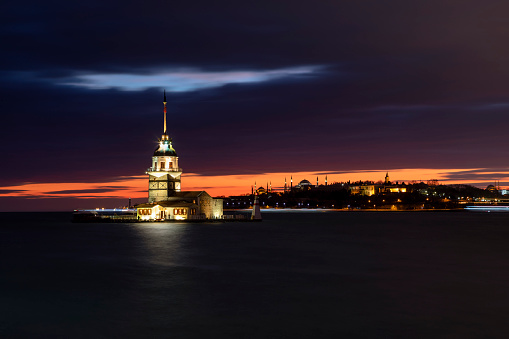Maiden's Tower at the night.