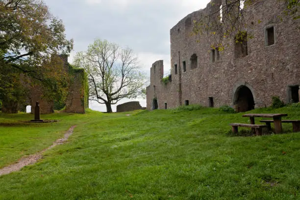 Panoramic view of Ruin Hohentwiel near Singen city, Germany