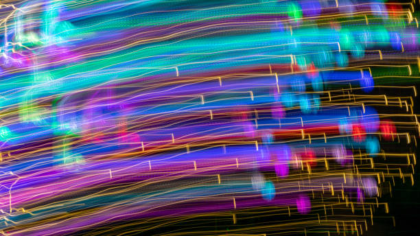 istock abstract light pattern, long exposure night photo, striped neon glow, blurred background 1456565854