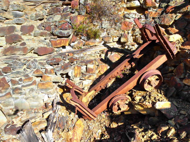 Abandoned mine cart stock photo