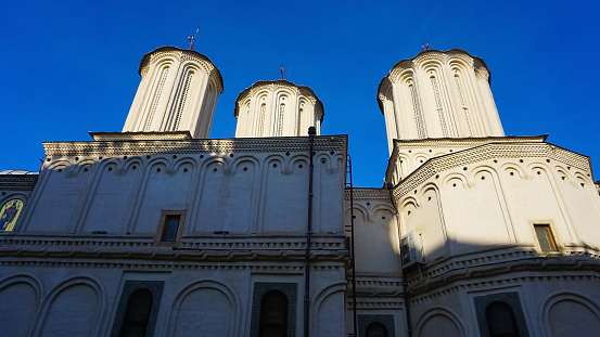 Facade of the Patriarchal cathedral in Bucharest, Romania at Europe