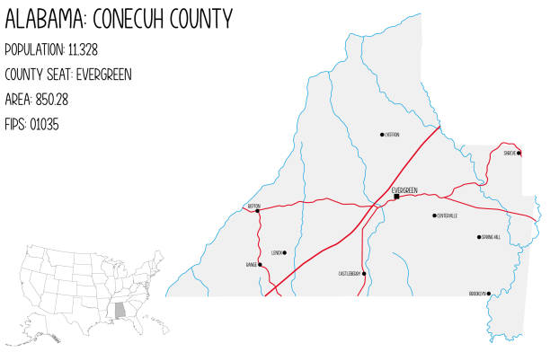 Map Of Conecuh County In Alabama Usa Stock Download Map Of Conecuh County In Alabama Usa 