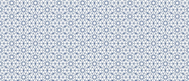 kuvapankkikuvitukset aiheesta futuristinen saumaton kuvio, jossa ääriviivat juutalaiset tähdet kristalliruudukkotyylinen vektorikuva - israelilainen kulttuuri