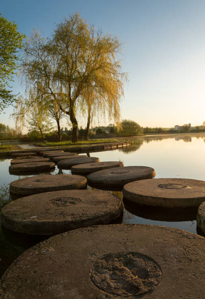 istock Park, lake, path to the island 1456576716