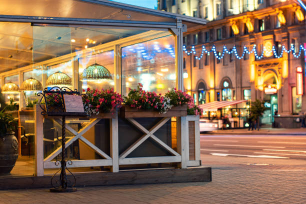 istock summer, evening city, street cafe 1456576755