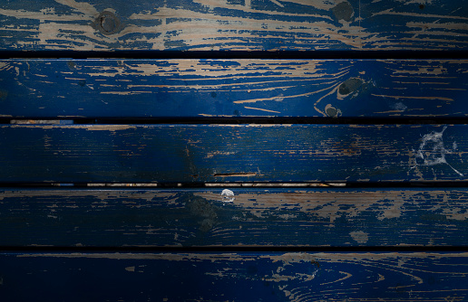 Old grunge plank wooden blue texture for background
