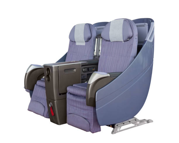 istock Airplane business class seat on white background 1456581435