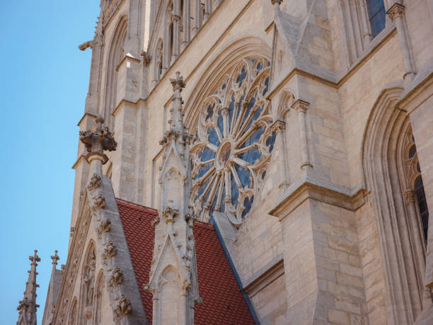 facade details Kirche Sankt Anton in Munich Germany