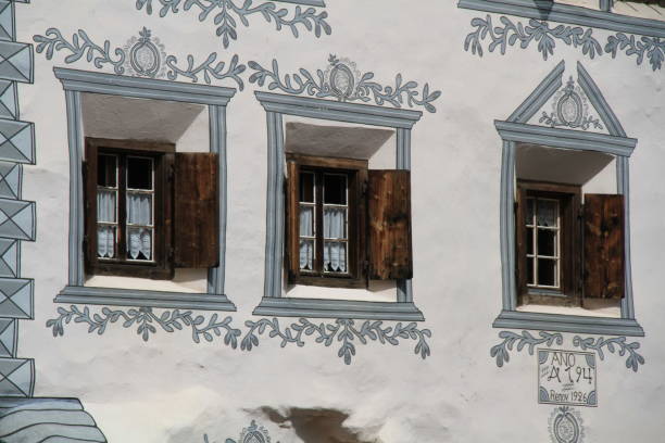 istock Traditional houses in Engadin, Grison, Switzerland 1456582910