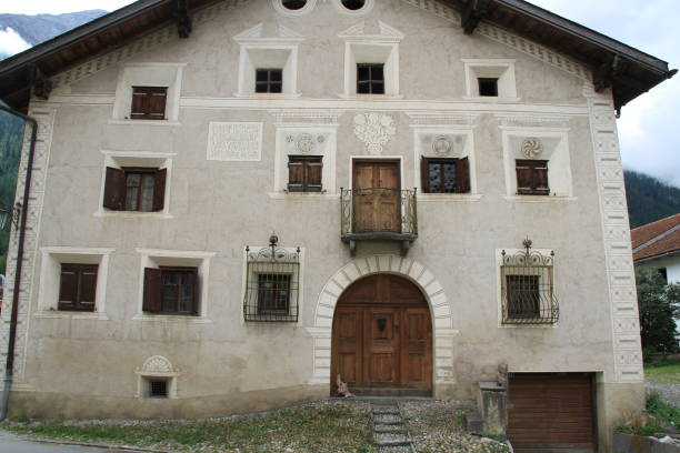 istock Traditional houses in Engadin, Grison, Switzerland 1456583007