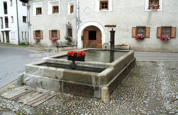 istock Traditional houses in Engadin, Grison, Switzerland 1456583015