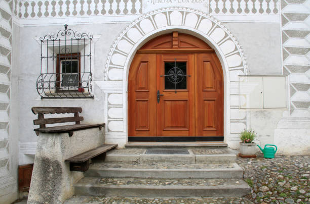 istock Traditional houses in Engadin, Grison, Switzerland 1456584118