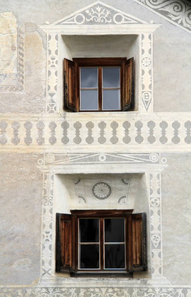 istock Traditional houses in Engadin, Grison, Switzerland 1456584131