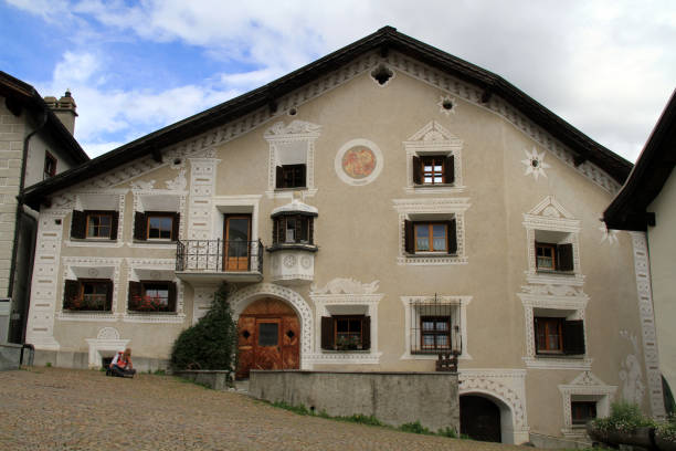 istock Traditional houses in Engadin, Grison, Switzerland 1456584149