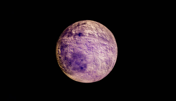 istock Model of Asteroid  on a black background. Model of alone asteroid with craters in space. Model of Earth's Moon Glowing On Black Background 1456584321
