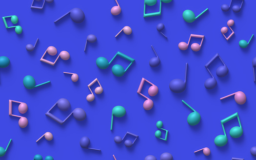 Music and musical notes performance social media dance background.