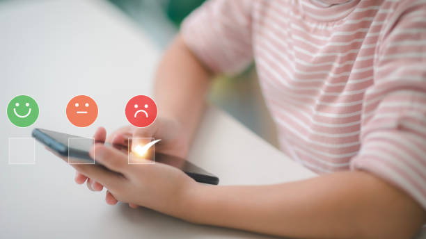 istock Customer Experience dissatisfied Concept, Unhappy Businessman Client with Sadness Emotion Face on smartphone screen, Bad review, bad service dislike bad quality, low rating, social media not good. 1456589840