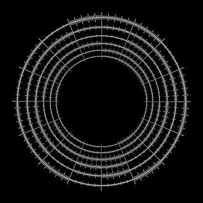 Circular measure pattern, with sections of sections