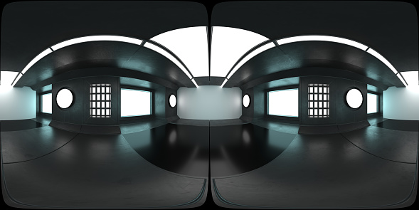 3d render. Futuristic panoramic HDRI