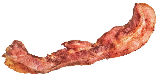 istock Fried Pork Bacon Rasher Isolated on White Background 1456599754