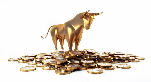 istock Golden Bull with Euro coins 1456603779