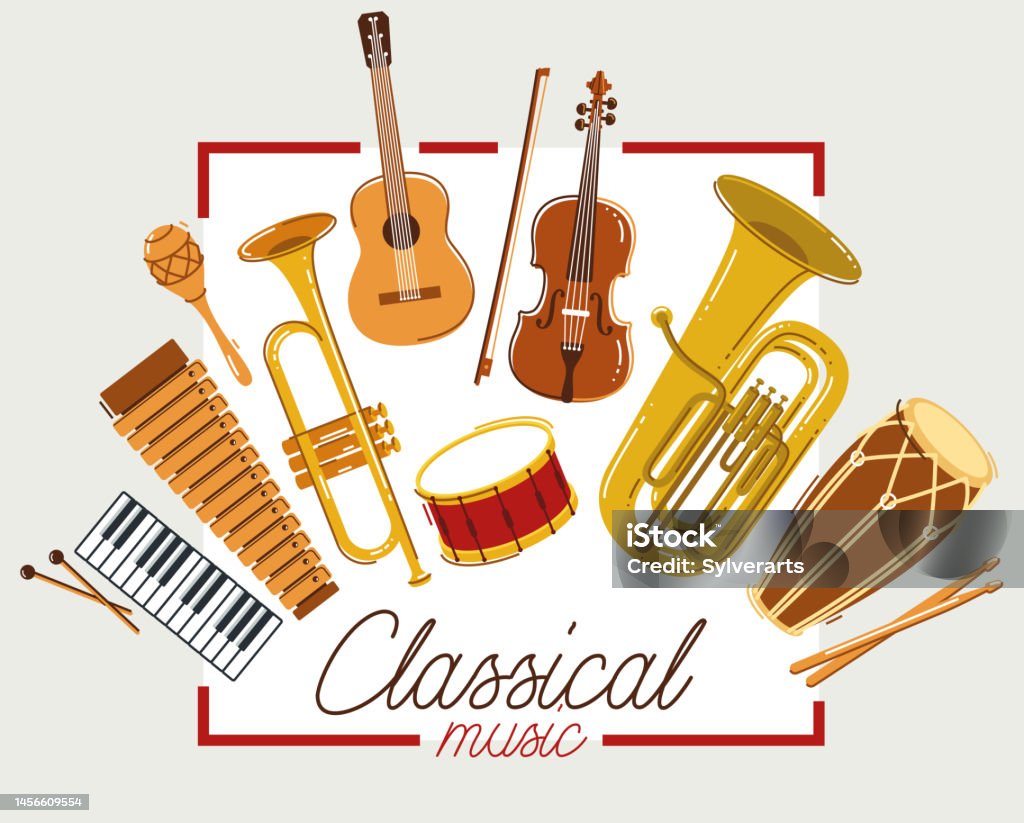 Instrument Classique Instruments De Musique Classique Affiche Vectorielle Illustration De ...
