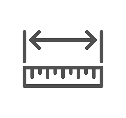 Measure related icon outline and linear vector.