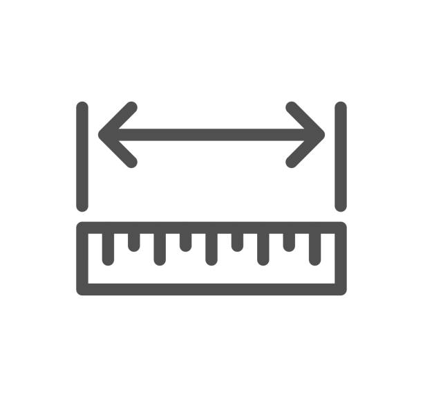 Measure related icon. Measure related icon outline and linear vector. metric ruler stock illustrations