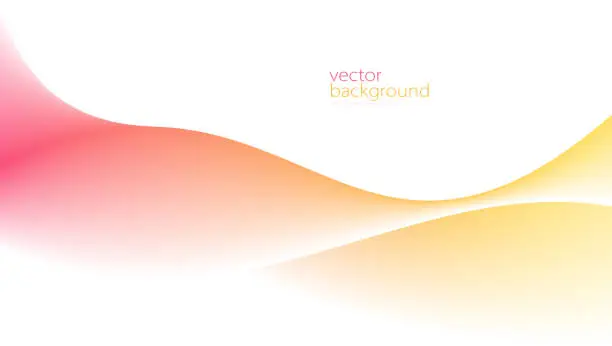 Vector illustration of Curve shape flow vector abstract background in red and yellow gradient, motion art,