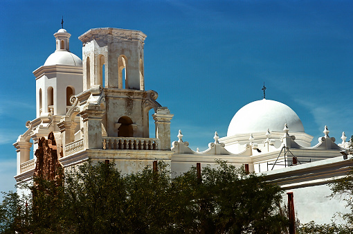 Spanish mission San Xavier del Bac started in 1692 by Spanish missionaries in the Americas