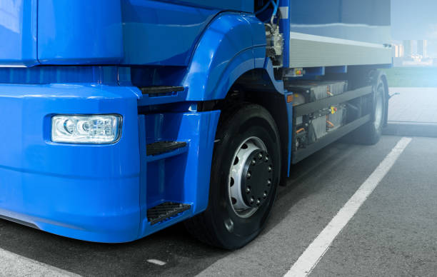 istock Electric truck with batteries. 1456616546