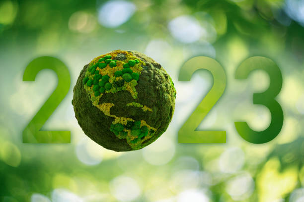 istock Numbers 2023 with green planet. 1456616989