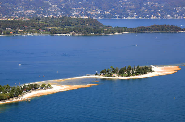 Rabbit Island (Isola dei Conigli) - a small pearl of Lake Garda. Italy, Europe. stock photo