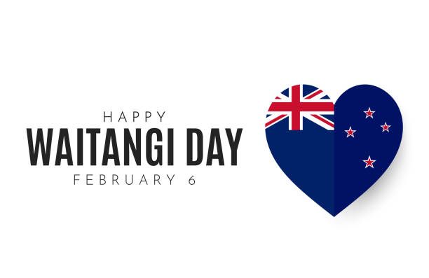 illustrazioni stock, clip art, cartoni animati e icone di tendenza di waitangi day, carta del new zealand day, 6 febbraio. vettore - waitangi day