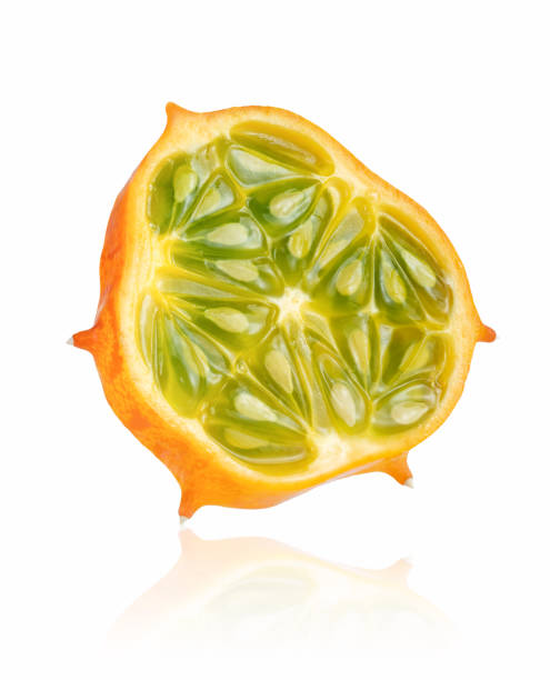 istock Slice of kiwano fruit isolated on white background with clipping path 1456627267
