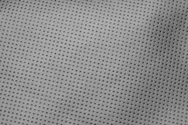 istock A macro shot of dark grey perforated leather texture 1456628406
