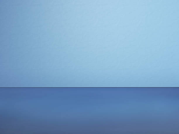 istock Horizontally divided blue background. Dark floor and light textured wall. 3d computer graphic template of displaying for your products. 1456631251