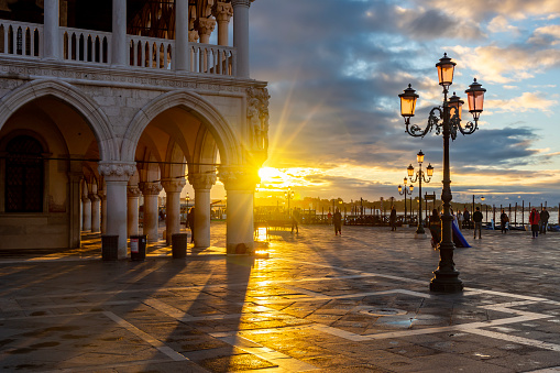 Sunrise on St. Mark's square in Venice, Italy