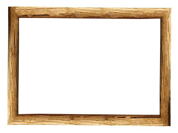 istock Empty wooden photo frame isolated on white background 1456631686